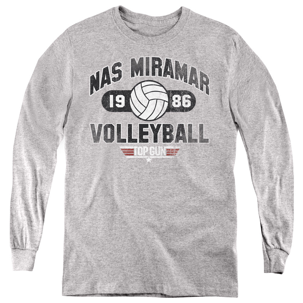 TOP GUN : NAS MIRAMAR VOLLEYBALL L\S YOUTH ATHLETIC HEATHER LG