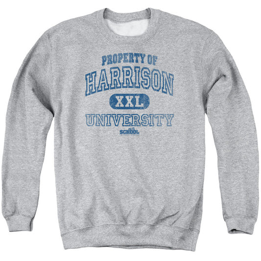 OLD SCHOOL : PROPERTY OF HARRISON ADULT CREW NECK SWEATSHIRT ATHLETIC HEATHER 2X