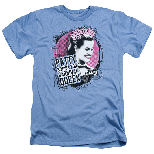 GREASE : CARNIVAL QUEEN ADULT REGULAR FIT HEATHER SHORT SLEEVE LIGHT BLUE 3X