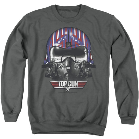 TOP GUN : MAVERICK HELMET ADULT CREW NECK SWEATSHIRT CHARCOAL 2X