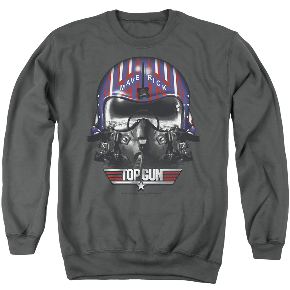 TOP GUN : MAVERICK HELMET ADULT CREW NECK SWEATSHIRT CHARCOAL XL