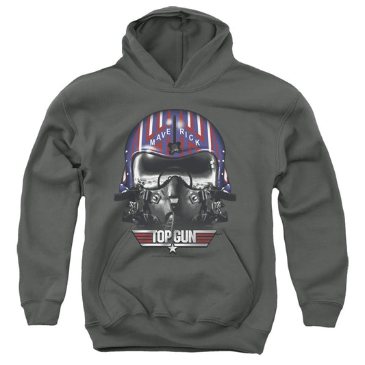 TOP GUN : MAVERICK HELMET YOUTH PULL OVER HOODIE CHARCOAL SM