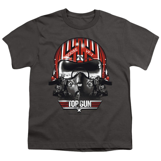 TOP GUN : GOOSE HELMET S\S YOUTH 18\1 CHARCOAL LG