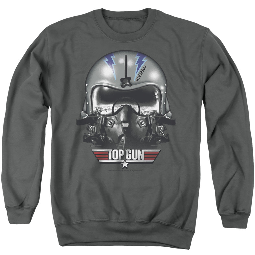 TOP GUN : ICEMAN HELMET ADULT CREW NECK SWEATSHIRT CHARCOAL XL