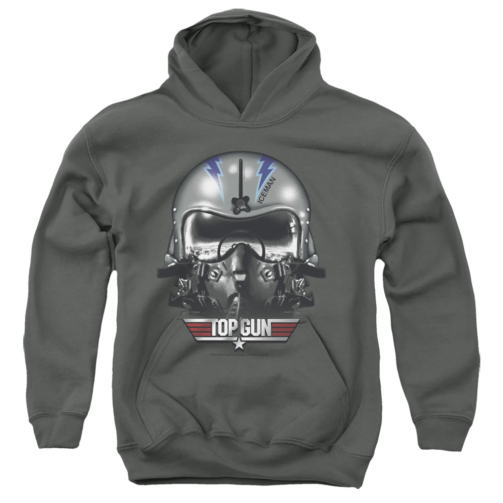 TOP GUN : ICEMAN HELMET YOUTH PULL OVER HOODIE CHARCOAL LG