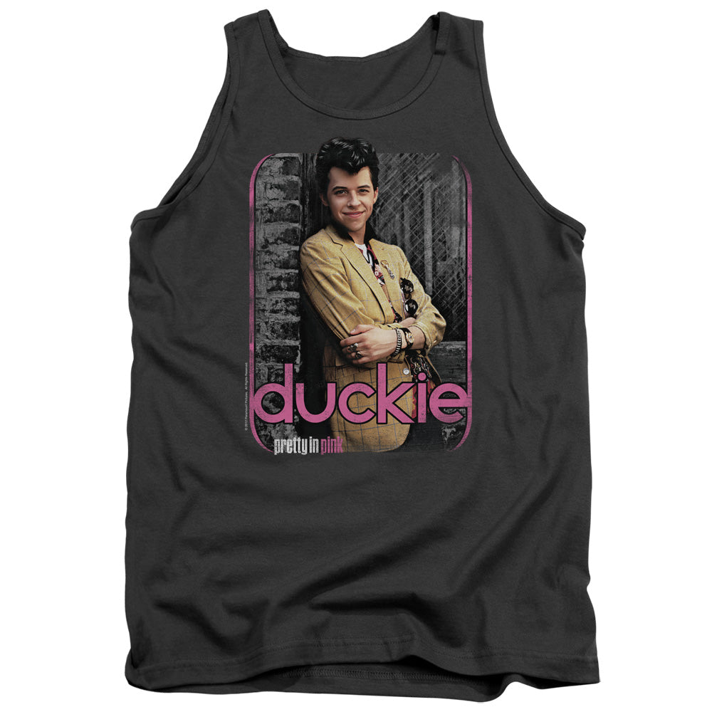 PRETTY IN PINK : JUST DUCKIE ADULT TANK CHARCOAL 2X