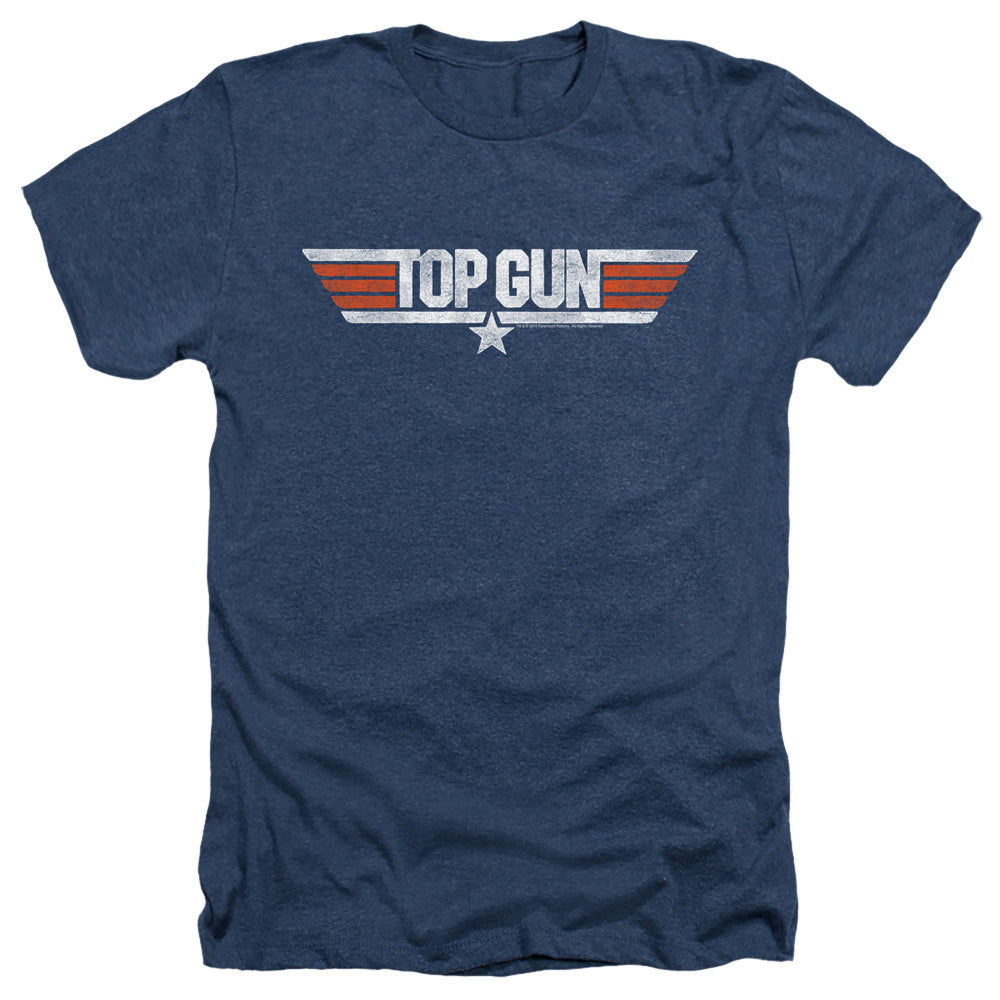 TOP GUN : DISTRESSED LOGO ADULT HEATHER NAVY 2X