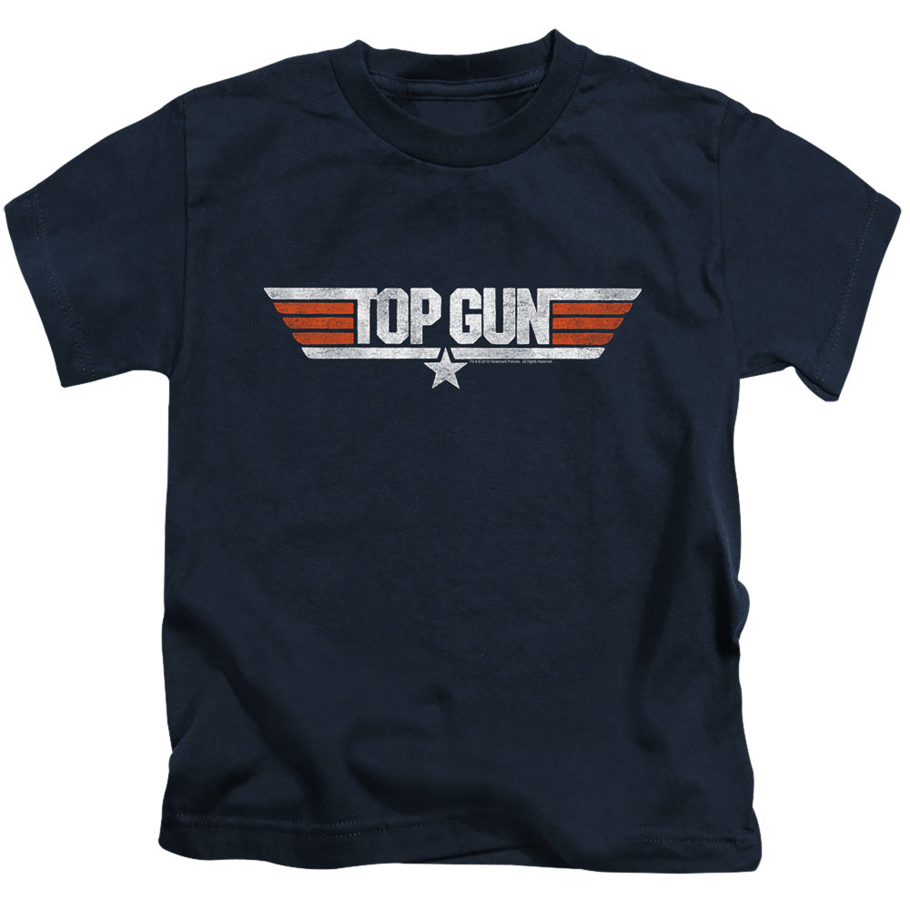 TOP GUN : DISTRESSED LOGO S\S JUVENILE 18\1 NAVY MD (5\6)