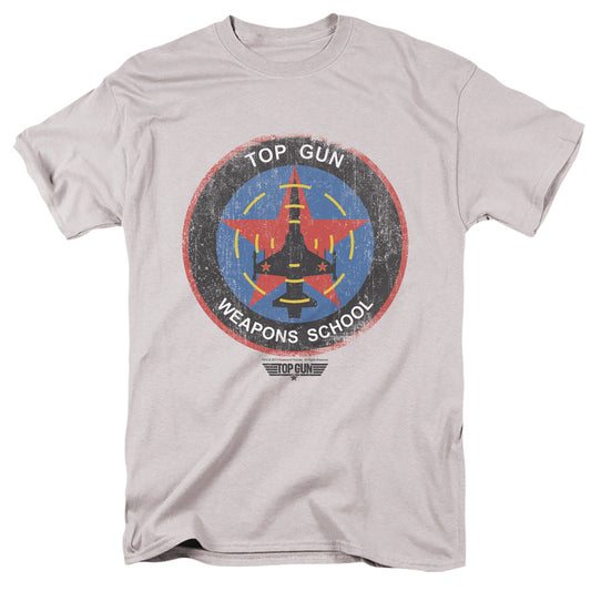 TOP GUN : FLIGHT SCHOOL LOGO S\S ADULT 18\1 SILVER 2X