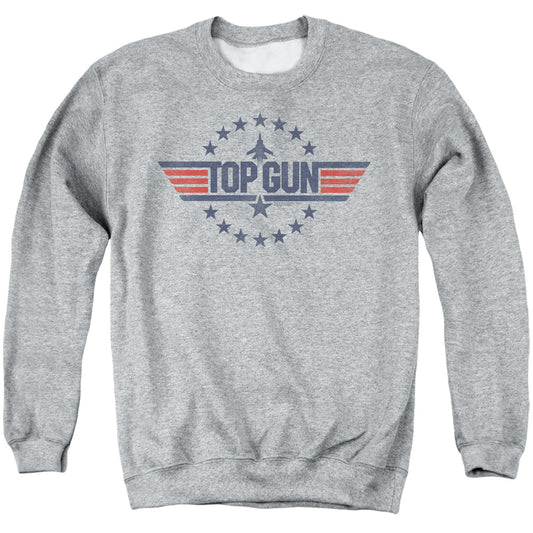 TOP GUN : STAR LOGO ADULT CREW NECK SWEATSHIRT ATHLETIC HEATHER 2X