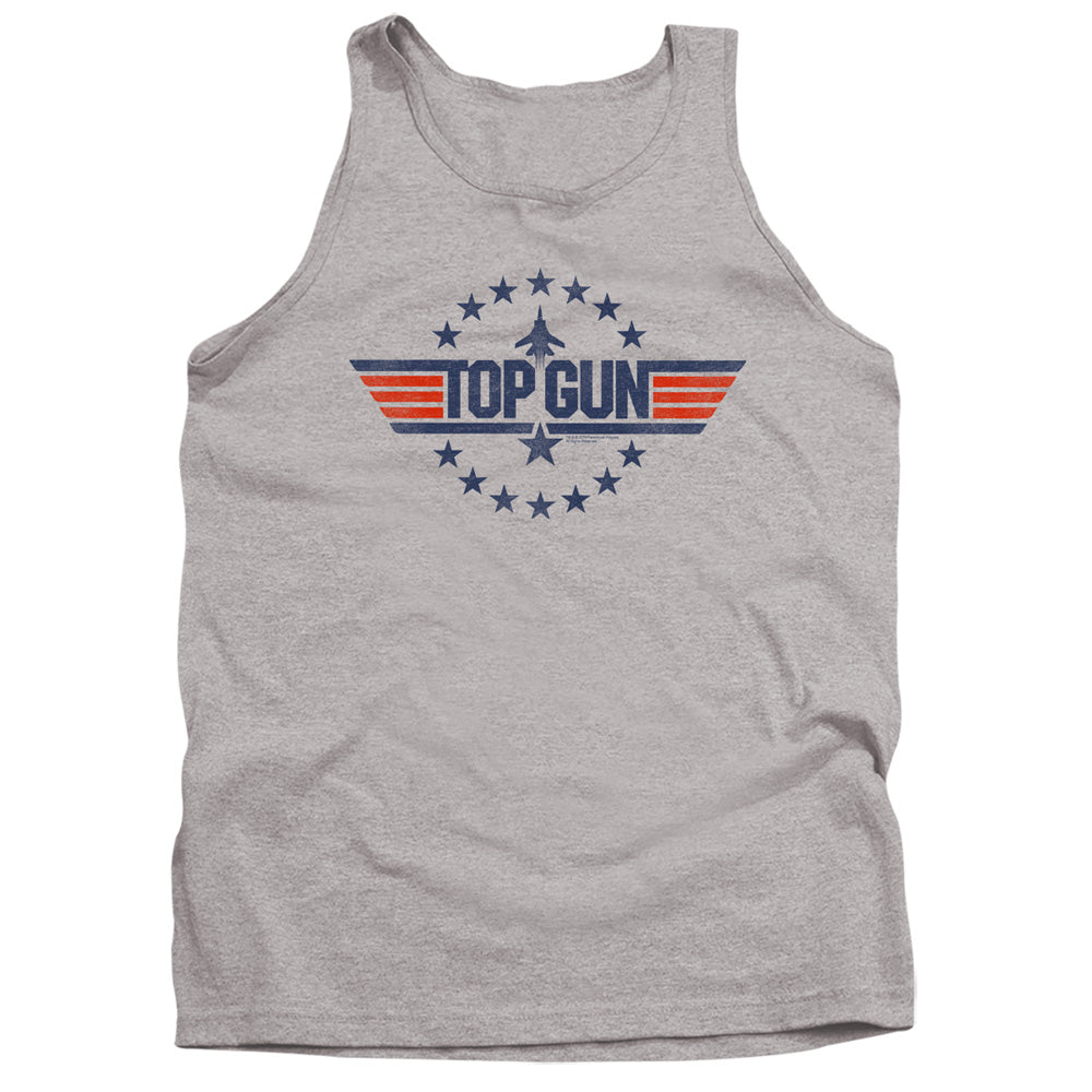 TOP GUN : STAR LOGO ADULT TANK ATHLETIC HEATHER SM