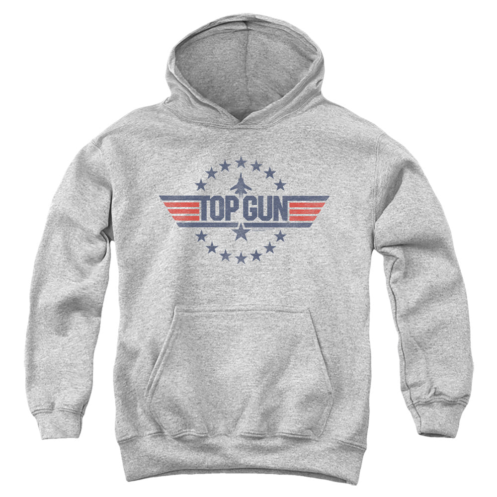 TOP GUN : STAR LOGO YOUTH PULL OVER HOODIE ATHLETIC HEATHER LG