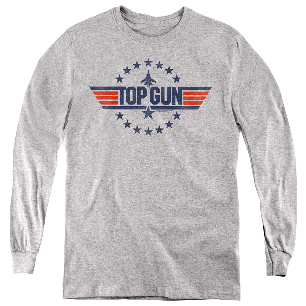 TOP GUN : STAR LOGO L\S YOUTH ATHLETIC HEATHER XL