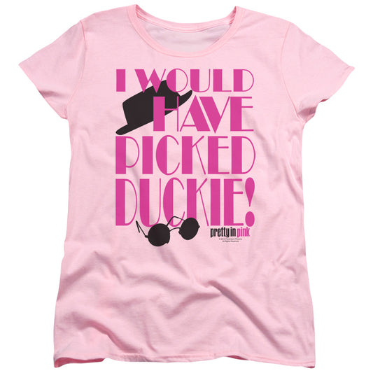 PRETTY IN PINK : PICKED DUCKIE S\S WOMENS TEE PINK 2X