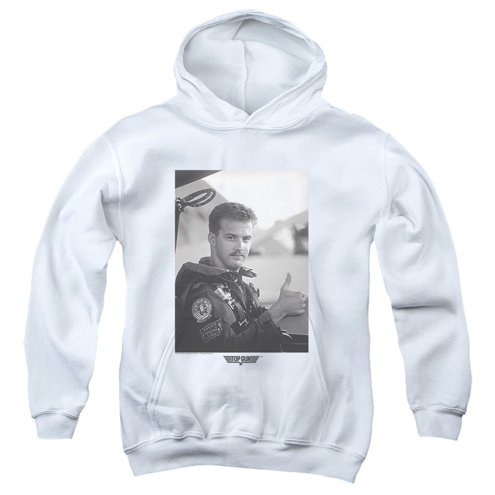 TOP GUN : MY WINGMAN YOUTH PULL OVER HOODIE WHITE LG