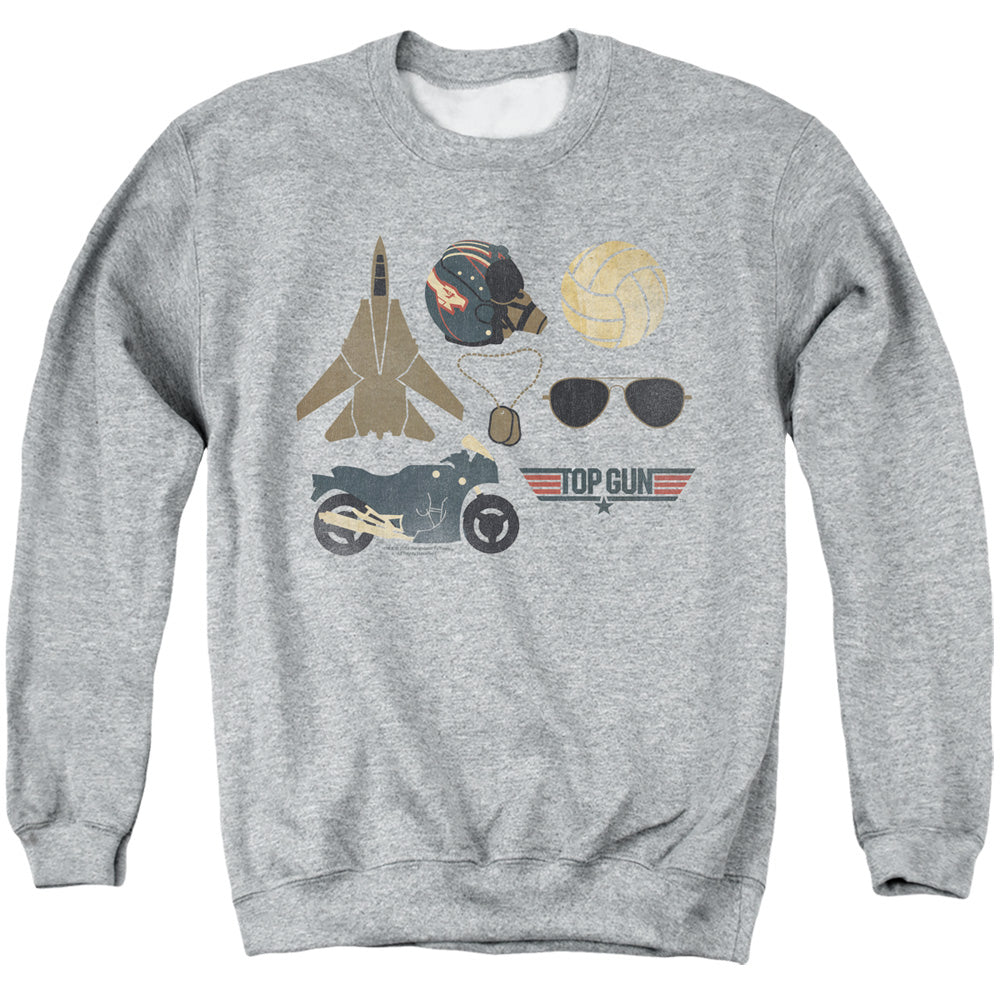 TOP GUN : ITEMS ADULT CREW NECK SWEATSHIRT ATHLETIC HEATHER 2X