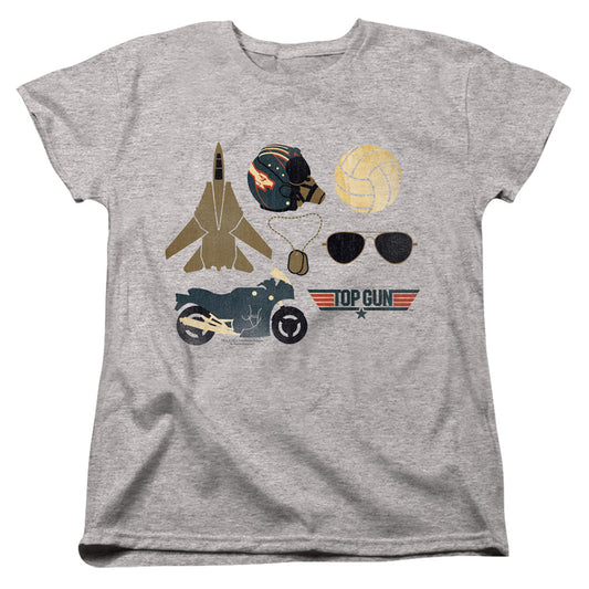 TOP GUN : ITEMS S\S WOMENS TEE ATHLETIC HEATHER MD