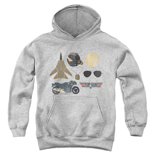 TOP GUN : ITEMS YOUTH PULL OVER HOODIE ATHLETIC HEATHER MD