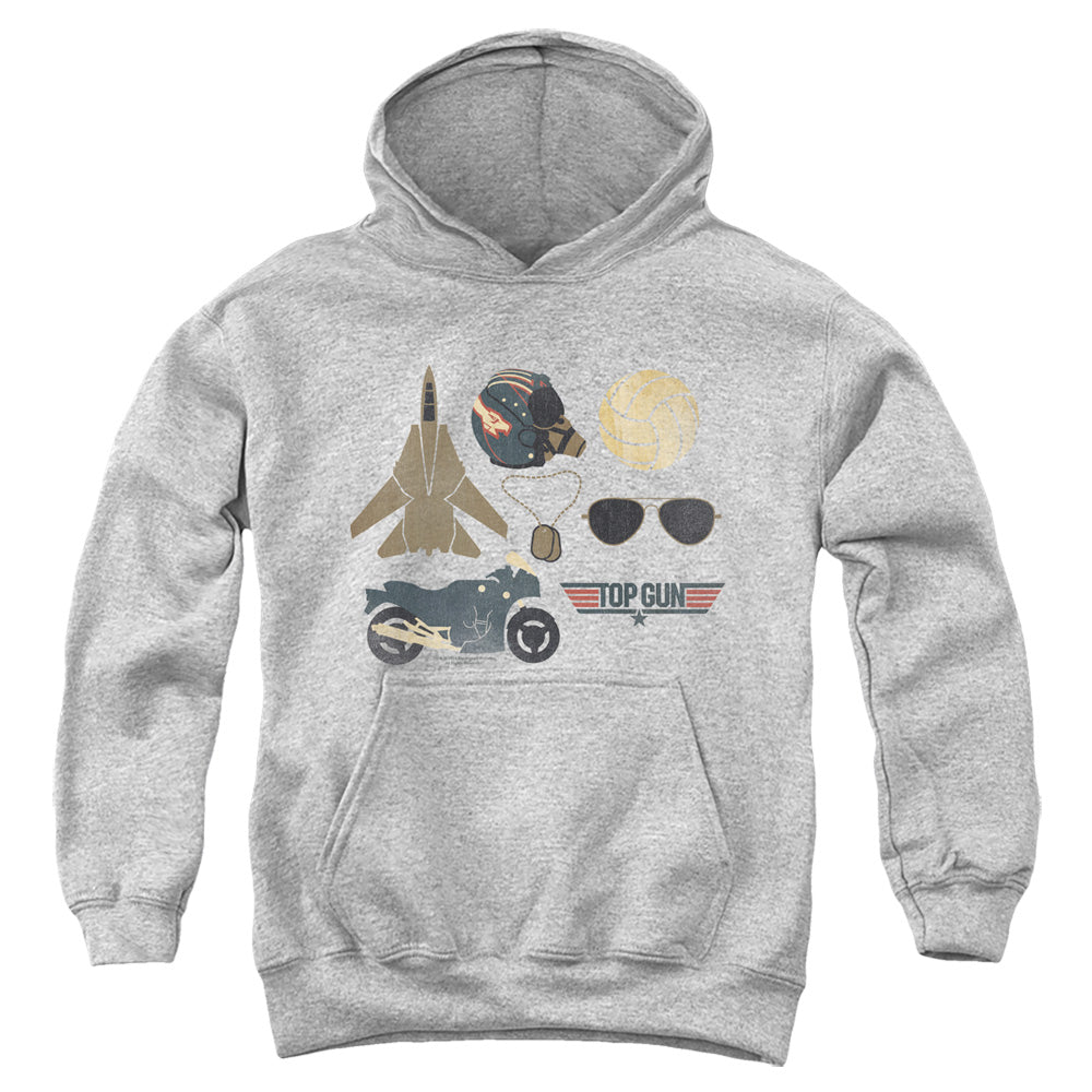 TOP GUN : ITEMS YOUTH PULL OVER HOODIE ATHLETIC HEATHER SM