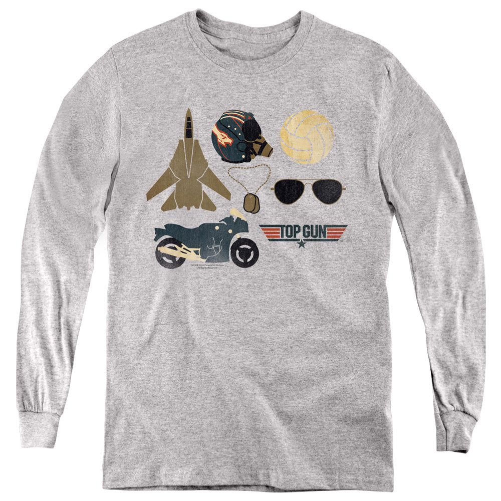 TOP GUN : ITEMS L\S YOUTH ATHLETIC HEATHER LG