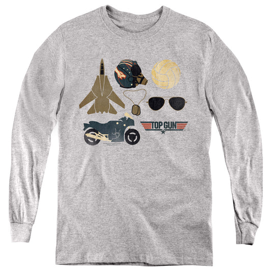 TOP GUN : ITEMS L\S YOUTH ATHLETIC HEATHER MD