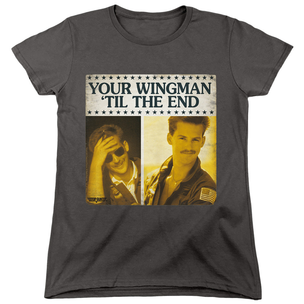 TOP GUN : TIL THE END WOMENS SHORT SLEEVE CHARCOAL 2X