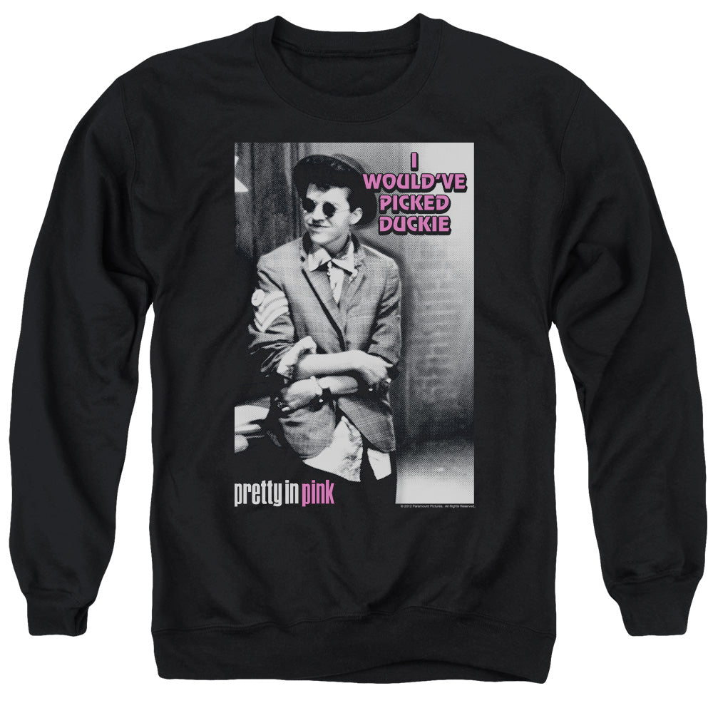 PRETTY IN PINK : I WOULD'VE ADULT CREW NECK SWEATSHIRT BLACK 2X