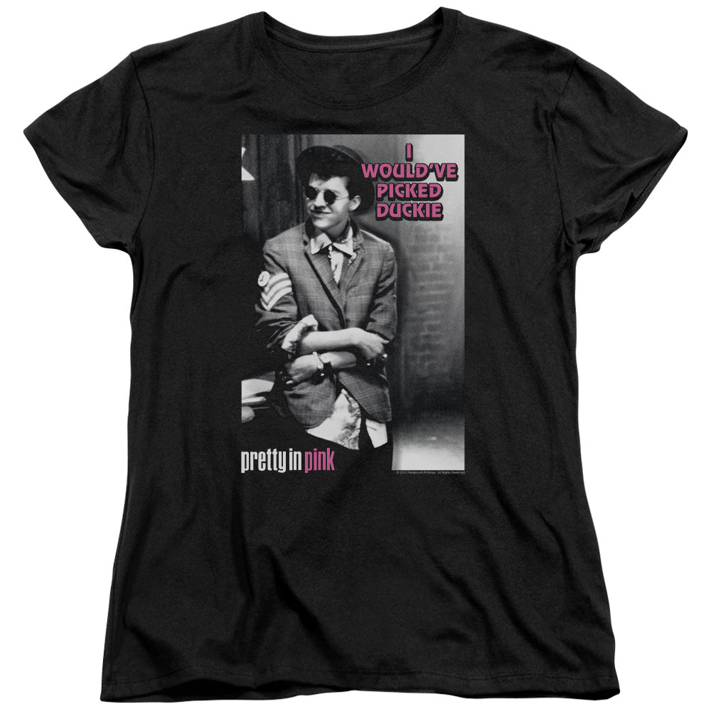 PRETTY IN PINK : I WOULD'VE S\S WOMENS TEE Black SM