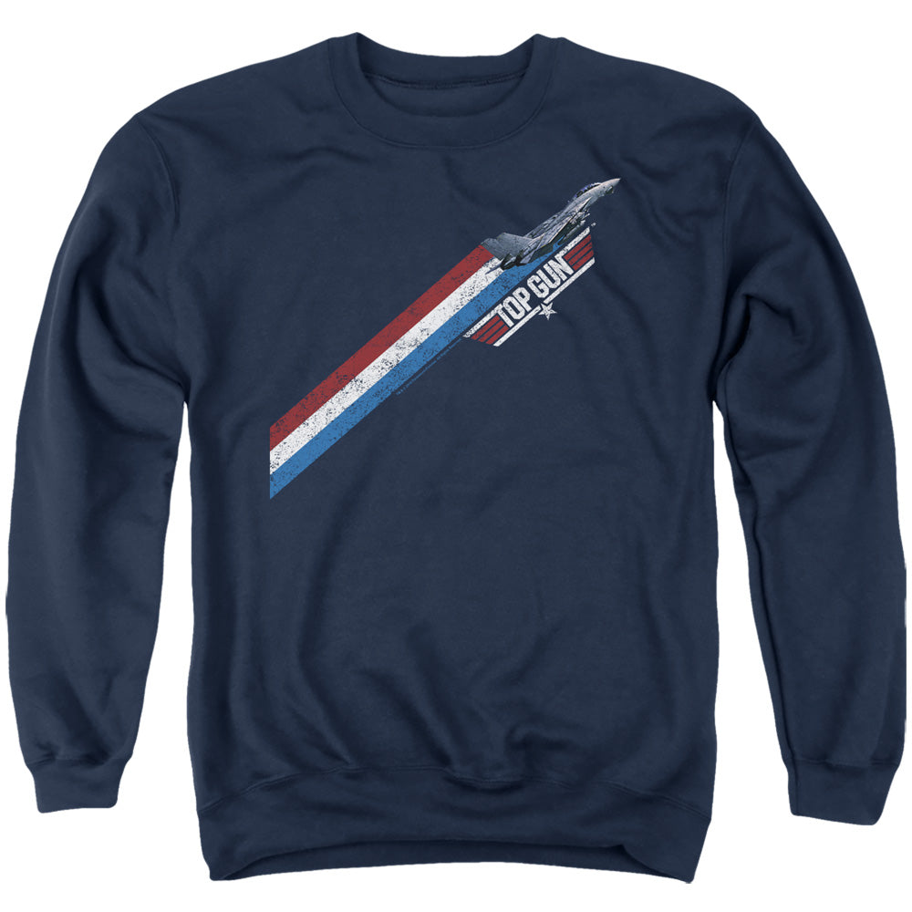 TOP GUN : STRIPES ADULT CREW SWEAT Navy 2X