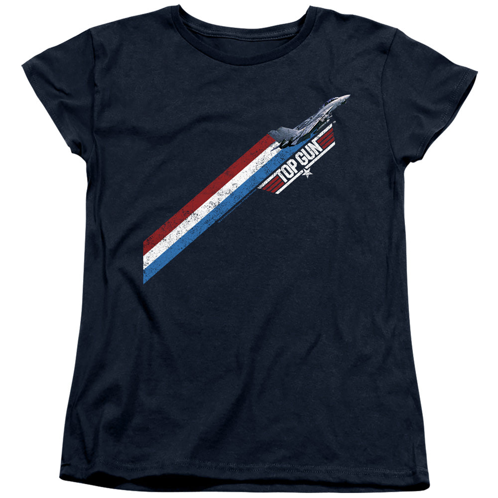 TOP GUN : STRIPES WOMENS SHORT SLEEVE Navy 2X