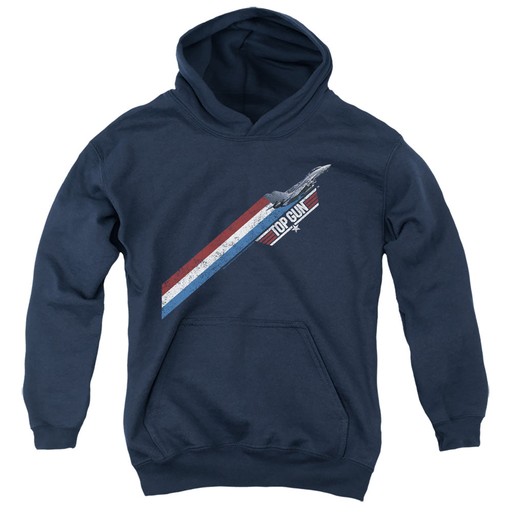 TOP GUN : STRIPES YOUTH PULL OVER HOODIE Navy LG