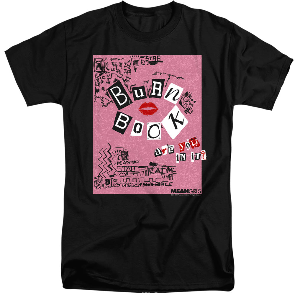 MEAN GIRLS : BURN BOOK ADULT TALL FIT SHORT SLEEVE Black 3X