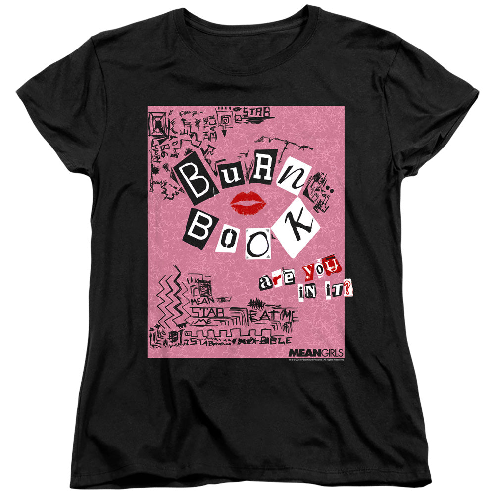 MEAN GIRLS : BURN BOOK WOMENS SHORT SLEEVE Black 2X