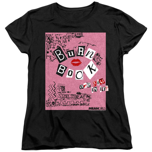 MEAN GIRLS : BURN BOOK WOMENS SHORT SLEEVE Black SM