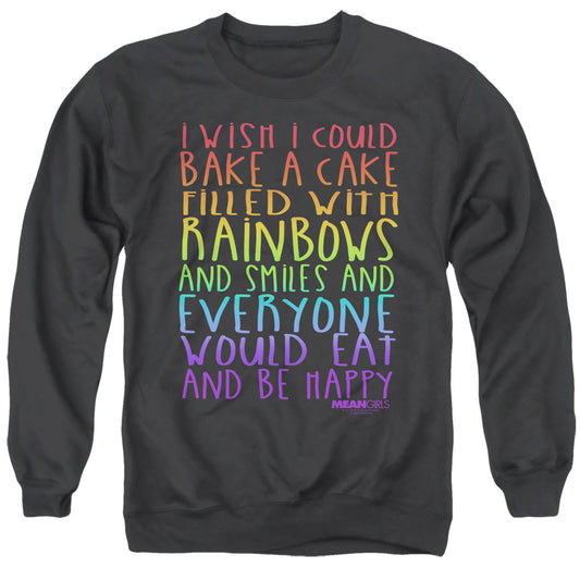 MEAN GIRLS : RAINBOWS AND CAKE ADULT CREW SWEAT Black MD