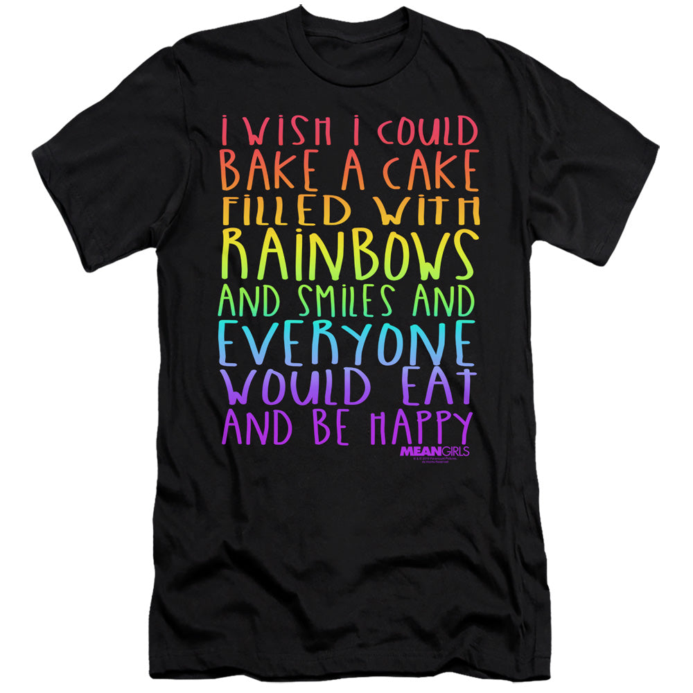 MEAN GIRLS : RAINBOWS AND CAKE  PREMIUM CANVAS ADULT SLIM FIT 30\1 Black 2X