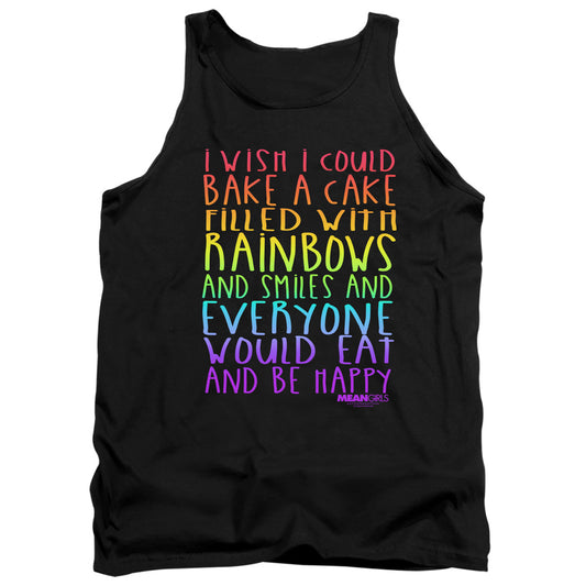 MEAN GIRLS : RAINBOWS AND CAKE ADULT TANK Black 2X