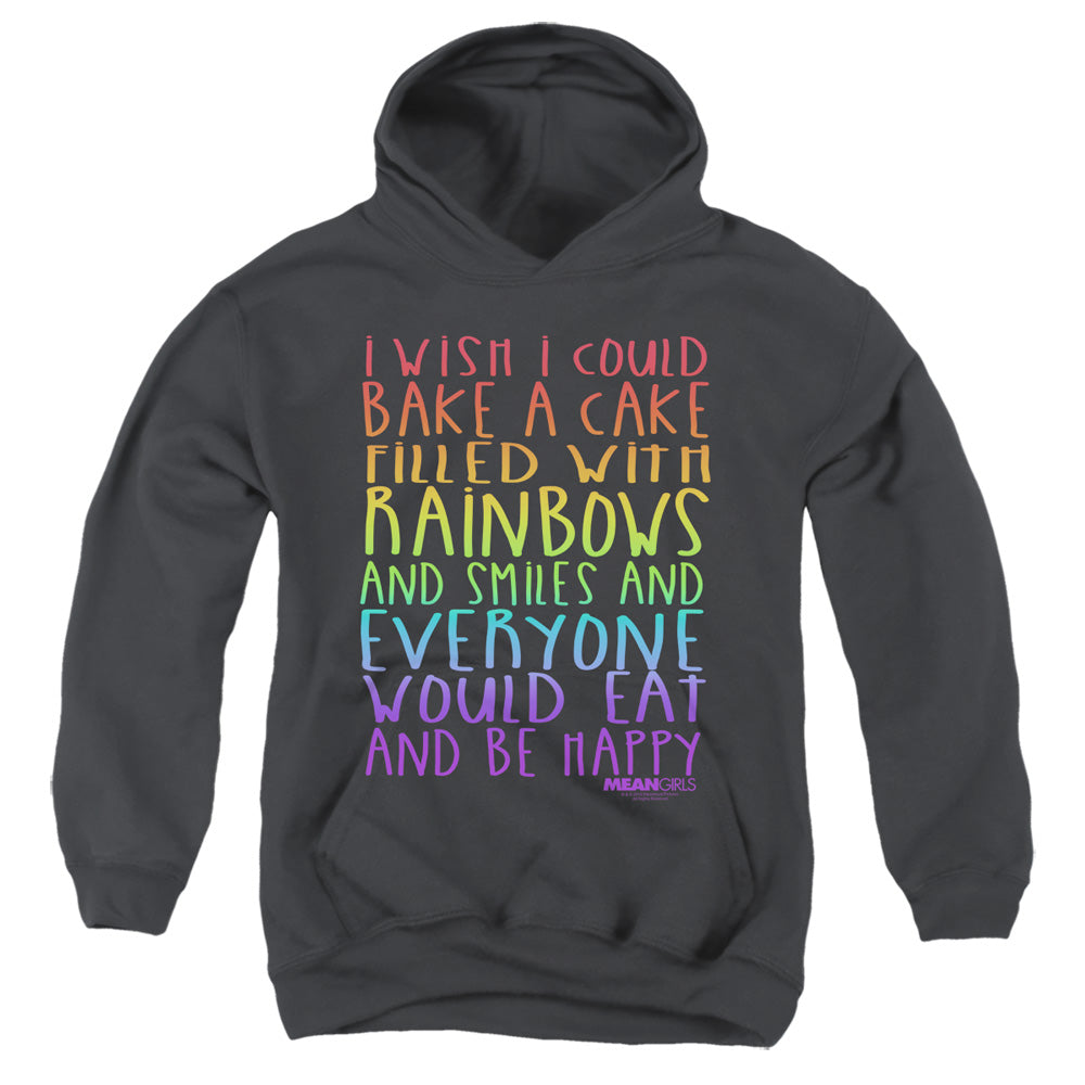 MEAN GIRLS : RAINBOWS AND CAKE YOUTH PULL OVER HOODIE Black LG