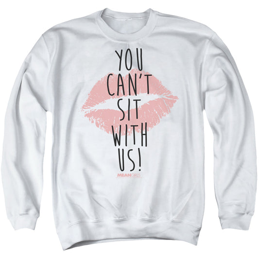 MEAN GIRLS : YOU CAN'T SIT WITH US ADULT CREW SWEAT White 2X