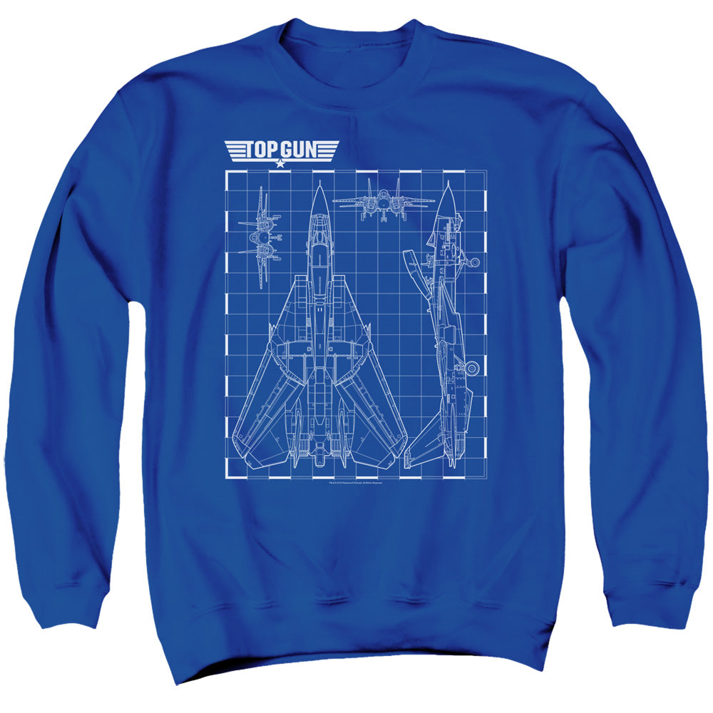 TOP GUN : SCHEMATIC ADULT CREW SWEAT Royal Blue 2X