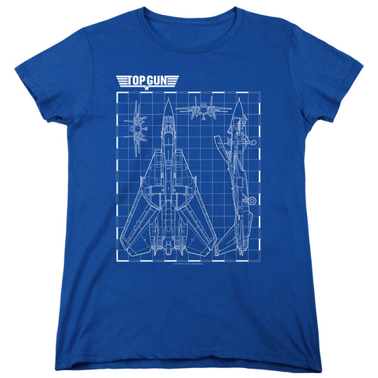 TOP GUN : SCHEMATIC WOMENS SHORT SLEEVE Royal Blue 2X