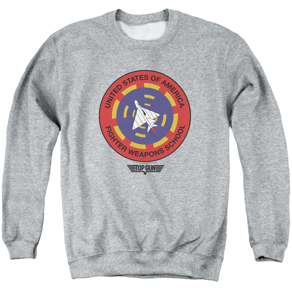 TOP GUN : FIGHTER WEAPONS SCHOOL ADULT CREW SWEAT Athletic Heather 2X