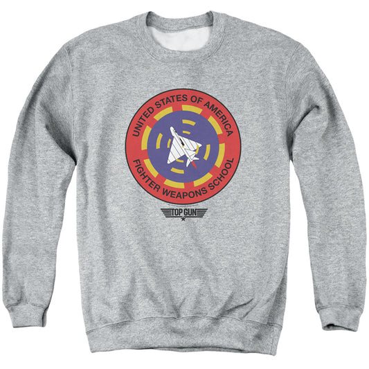 TOP GUN : FIGHTER WEAPONS SCHOOL ADULT CREW SWEAT Athletic Heather MD