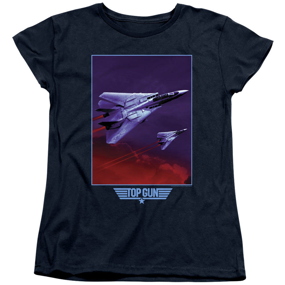 TOP GUN : CLOUDS WOMENS SHORT SLEEVE Navy SM