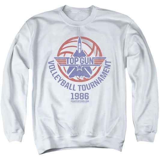 TOP GUN : VOLLEYBALL TOURNAMENT ADULT CREW SWEAT White 2X