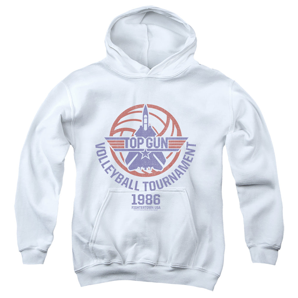 TOP GUN : VOLLEYBALL TOURNAMENT YOUTH PULL OVER HOODIE White LG