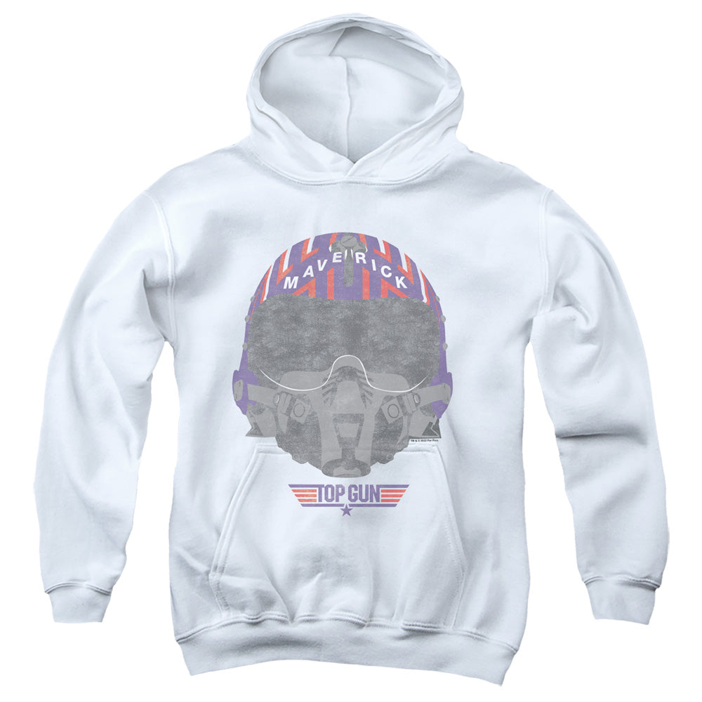 TOP GUN : HELMET YOUTH PULL OVER HOODIE White LG