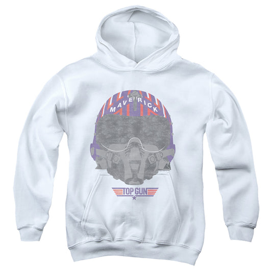 TOP GUN : HELMET YOUTH PULL OVER HOODIE White MD