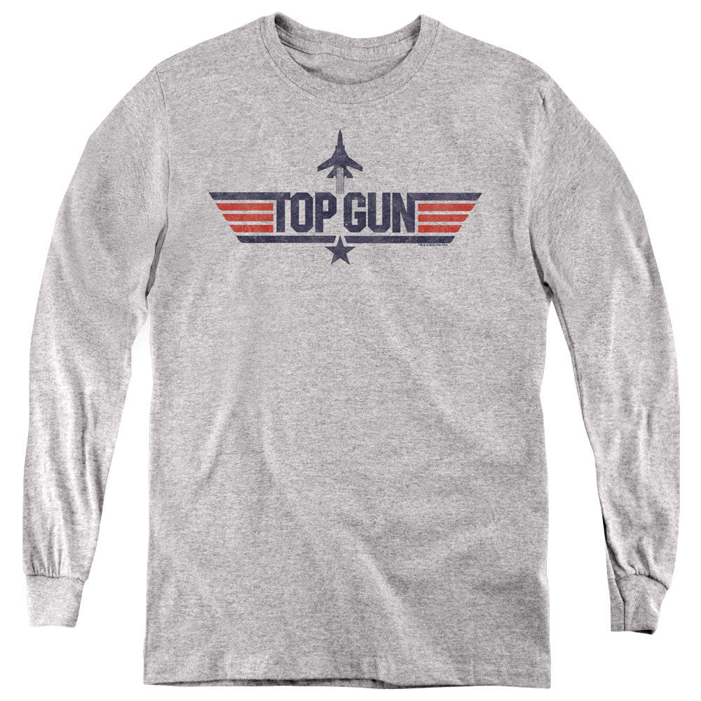 TOP GUN : LOGO GREY L\S YOUTH Athletic Heather LG