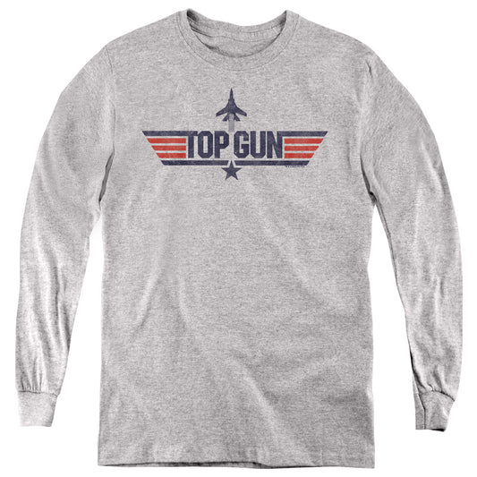 TOP GUN : LOGO GREY L\S YOUTH Athletic Heather XL